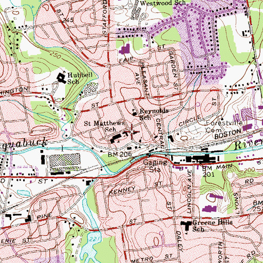 Topographic Map of Saint Matthew Roman Catholic Church, CT