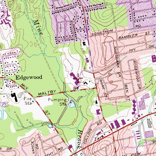 Topographic Map of Saint Paul High School, CT