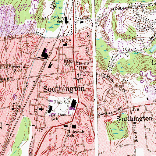 Topographic Map of Saint Pauls Episcopal Church, CT