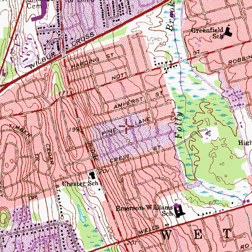 Topographic Map of Saint Pauls Lutheran Church, CT