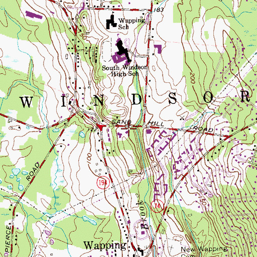 Topographic Map of Saint Peters Episcopal Church, CT