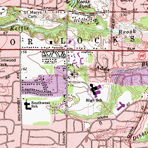Topographic Map of Saint Robert Bellarmine Church, CT