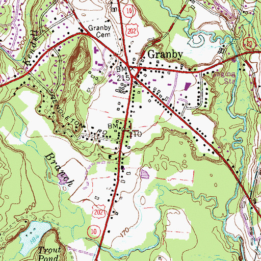 Topographic Map of Salmon Brook Historical Society Building, CT