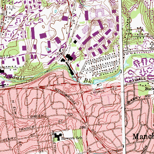 Topographic Map of Salter Pond, CT