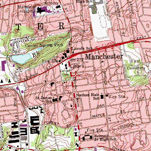 Topographic Map of Salvation Army, CT