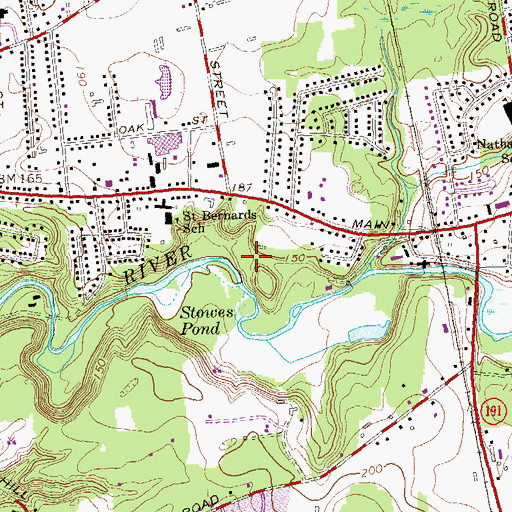 Topographic Map of Scantic River State Park, CT
