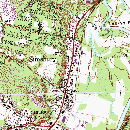 Topographic Map of Schultz Park, CT