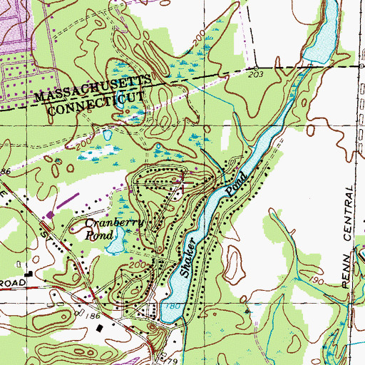Topographic Map of Shaker Pines, CT