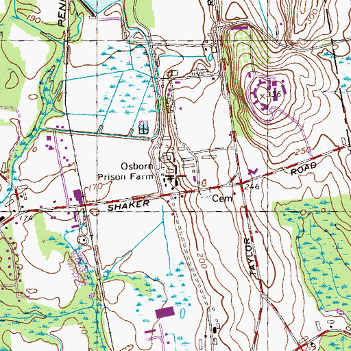 Topographic Map of Shakers Church Farm (historical), CT