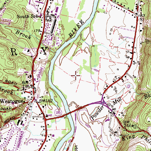 Topographic Map of Simsbury State Wildlife Area, CT