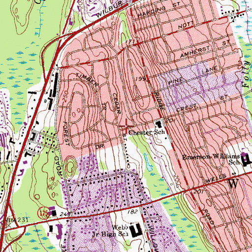 Topographic Map of Sisters of Charity Church, CT