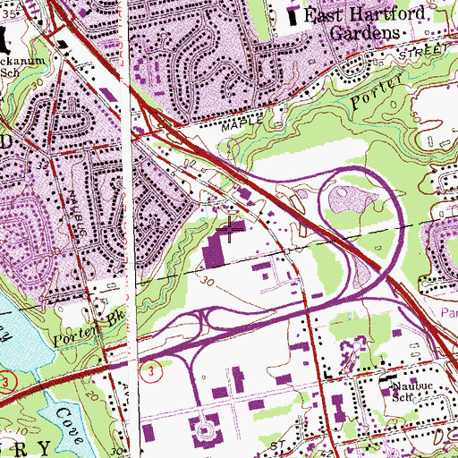 Topographic Map of Somerset Square Shopping Center, CT