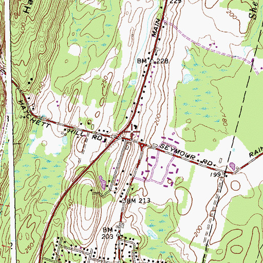 Topographic Map of East Granby Volunteer Fire Department South End Station, CT