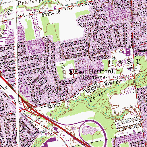 Topographic Map of South End Senior Citizens Center, CT