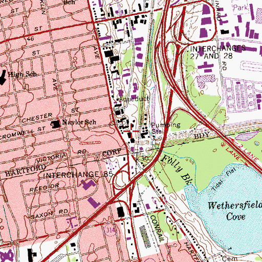 Topographic Map of South End Playground, CT
