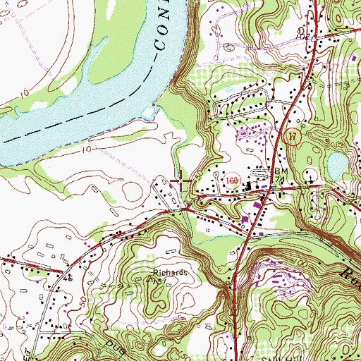 Topographic Map of South Glastonbury Library, CT
