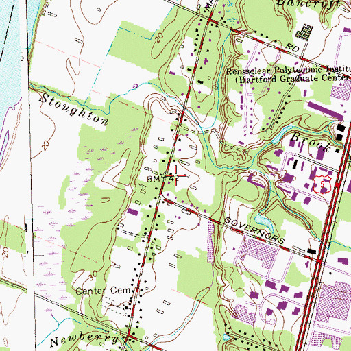 Topographic Map of South United Methodist Church, CT
