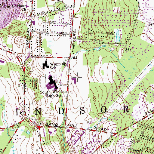 Topographic Map of South Windsor Community Center, CT