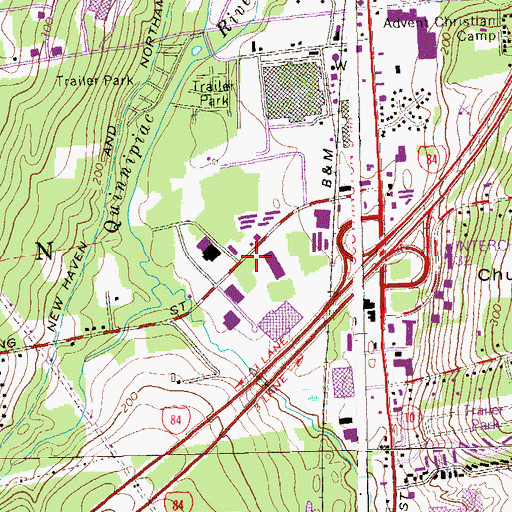 Topographic Map of Southington Industrial Park, CT