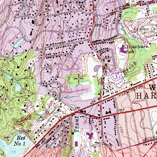 Topographic Map of Spice Bush Swamp, CT