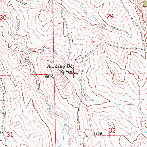 Topographic Map of Barking Dog Spring, CO