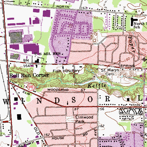 Topographic Map of Spring Park, CT