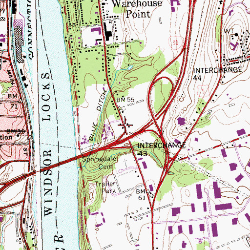 Topographic Map of Spring Village, CT
