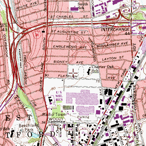 Topographic Map of Sterling Field, CT