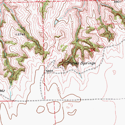 Topographic Map of Picnic Springs, CO