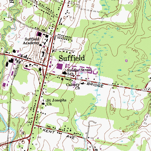 Topographic Map of Suffield Pre-Kindergarten, CT