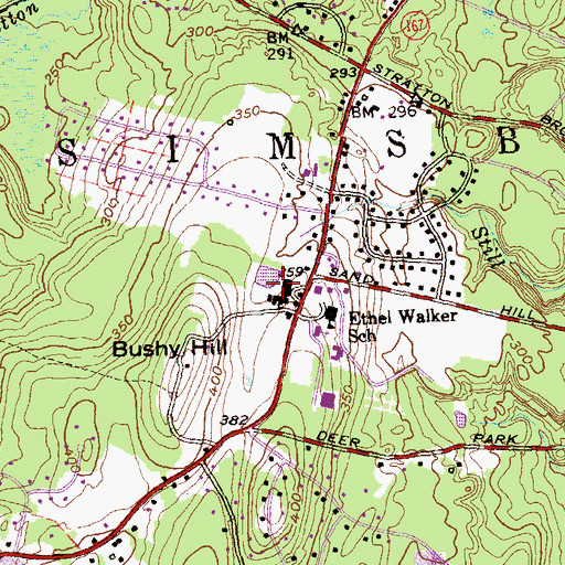 Topographic Map of The Cobb School, CT