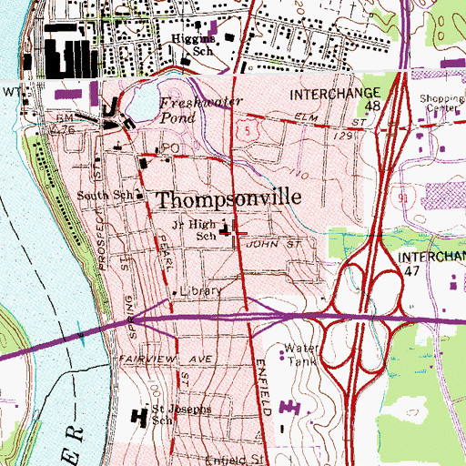 Topographic Map of Thomas G Alcorn School, CT