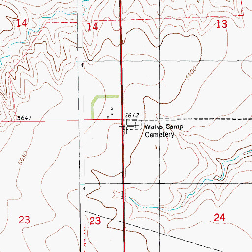 Topographic Map of Walks Camp Cemetery, CO