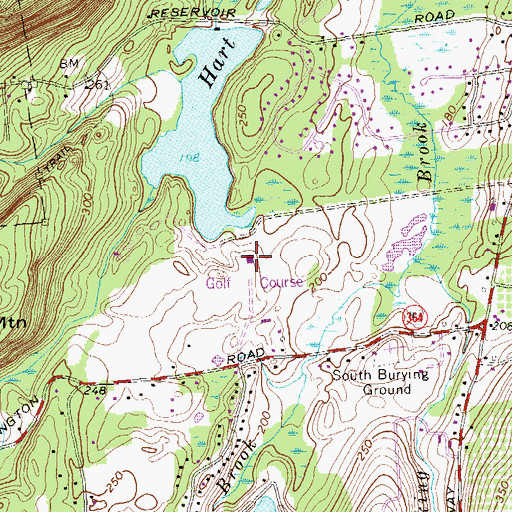 Topographic Map of Timberline Golf Course, CT