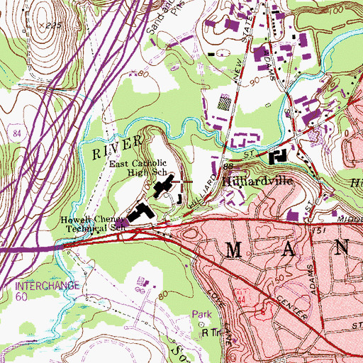 Topographic Map of Toby Hill, CT