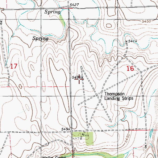 Topographic Map of Thompson Landing Strips (historical), CO
