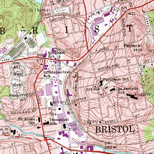 Topographic Map of Trinity Episcopal Church, CT