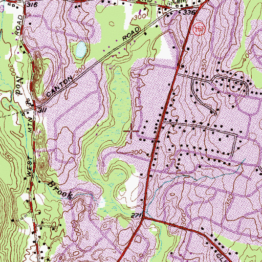 Topographic Map of Tri-Town Shopping Plaza Shopping Center, CT