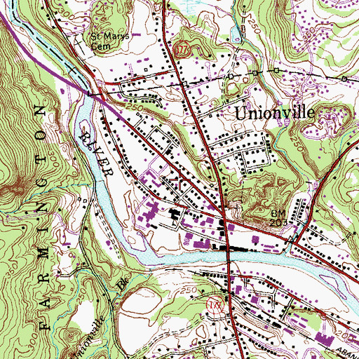 Topographic Map of Unionville Museum, CT