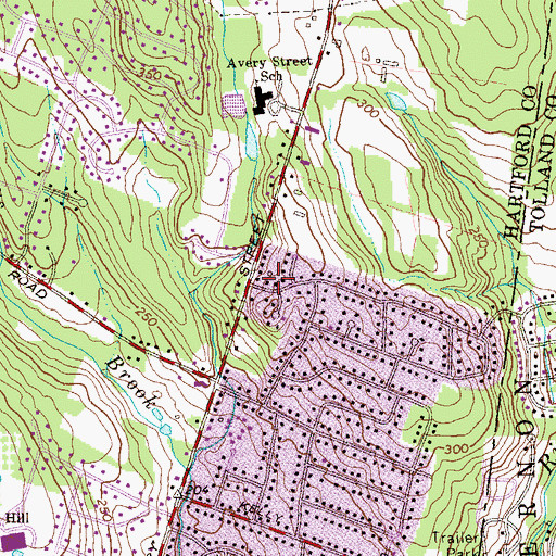 Topographic Map of Wapping Mews Elderly Housing, CT