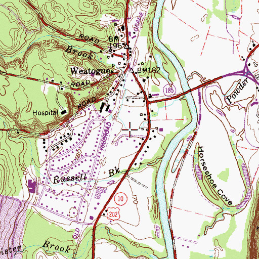 Topographic Map of Weatogue Park, CT