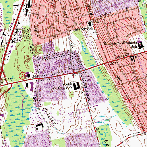 Topographic Map of Webb Building, CT