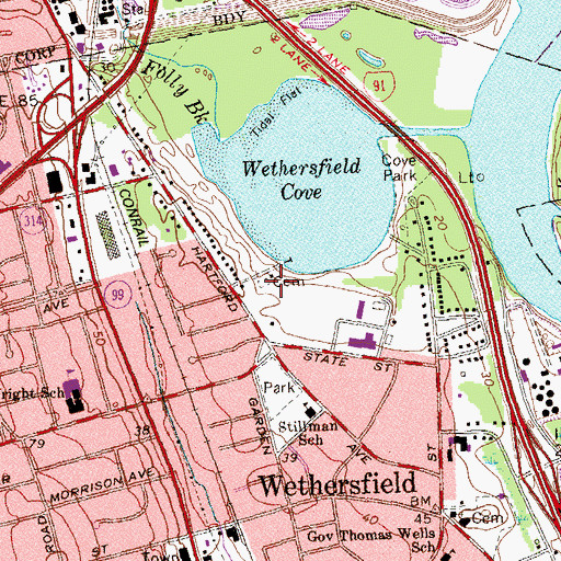 Topographic Map of Welles House Museum, CT