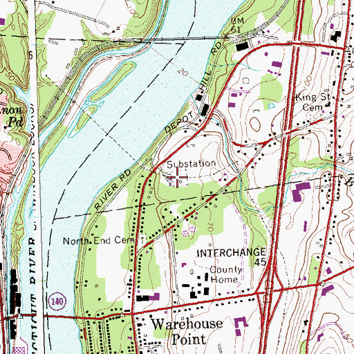 Topographic Map of Wesley Methodist Church, CT