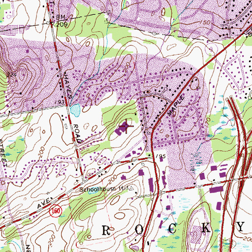 Topographic Map of West Hill School, CT