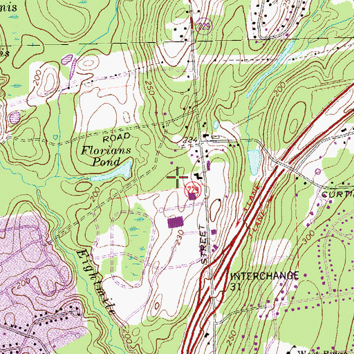 Topographic Map of West Street School, CT