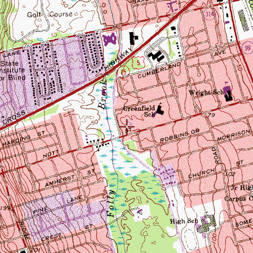 Topographic Map of Wethersfield Community Center, CT