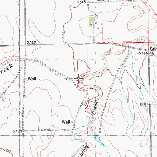 Topographic Map of Hackberry Creek, CO