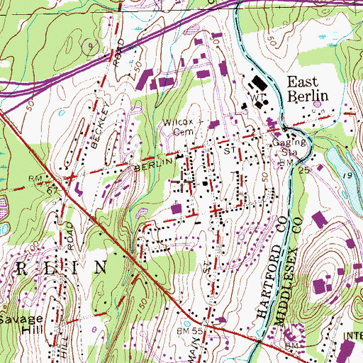 Topographic Map of Wilcox Park, CT