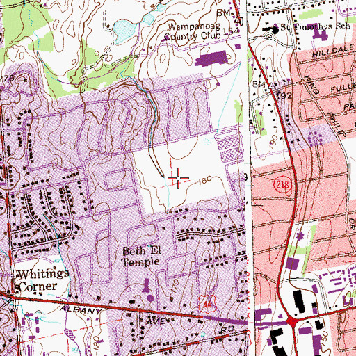 Topographic Map of William H Hall High School, CT